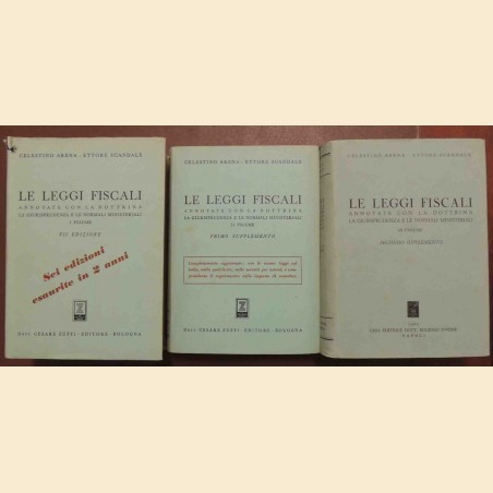 Arena, Scandale, Le leggi fiscali annotate + supplementi I e II, 1954-1960, 3 voll.