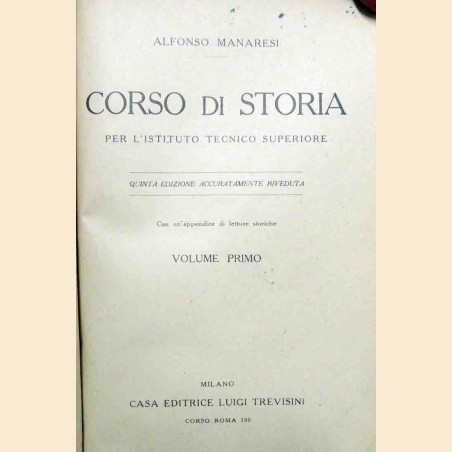 Manaresi, Corso di storia, 2 voll.