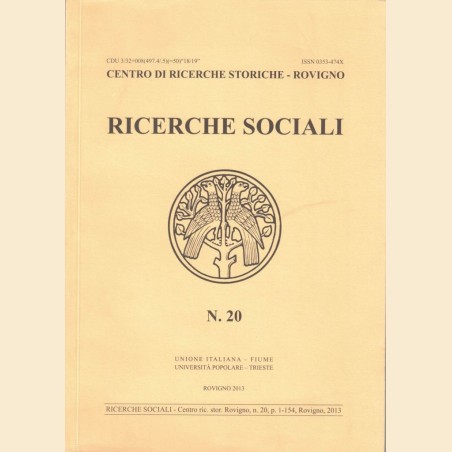 Ricerche sociali. Centro Ricerche Storiche Rovigno, n. 20, 2013