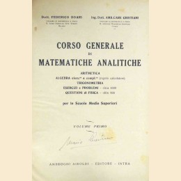 Boari, Cristiani, Corso generale di matematiche analitiche, 2 voll.