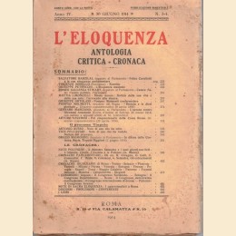 L’eloquenza. Antologia critica cronaca, a. IV, n. 3-4, giugno 1914