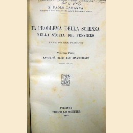 Lamanna, Il problema della scienza nella storia del pensiero, 2 voll.