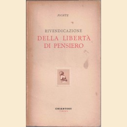 Fichte, Rivendicazione della libertà di pensiero, a cura di L. Pareyson