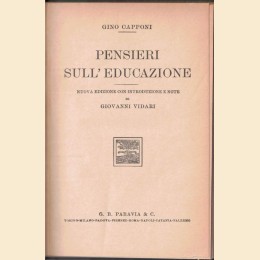 Capponi, Pensieri sull’educazione