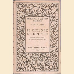 Della Valle, Il Ciclope d’Euripide. Tradotto in versi italiani con un saggio critico sul dramma