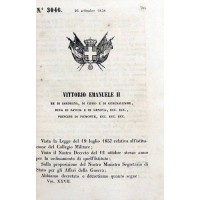 Regno di Sardegna, 20 Regi decreti anno 1858