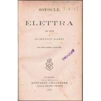 Sofocle (Sophocles), Elettra, con note di D. Bassi