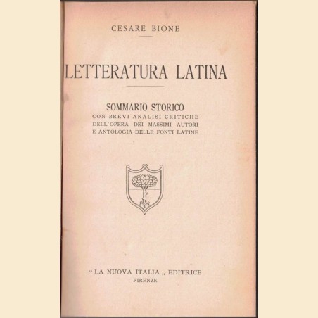 Bione, Letteratura latina. Sommario storico