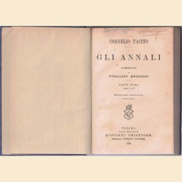 Tacito (Tacitus), Gli Annali, commentati da V. Menghini. Parte prima. Libri I e II