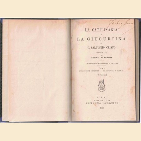Sallustio (Sallustius), La Catilinaria e La Giugurtina, illustrate da F. Ramorino. Parte I