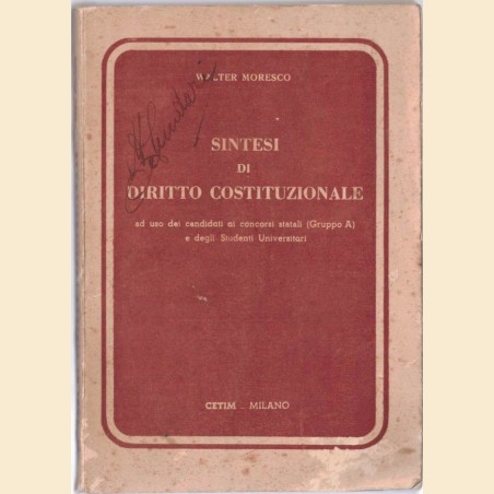 Moresco, Sintesi di diritto costituzionale