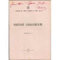 Comando del Corpo d’Armata di Udine (XI.), Vertenze cavalleresche. Gennaio 1931