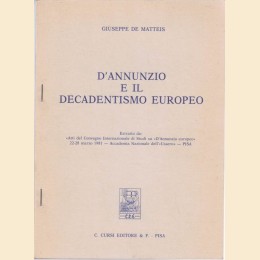 De Matteis, D’Annunzio e il Decadentismo europeo