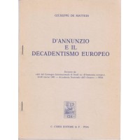 De Matteis, D’Annunzio e il Decadentismo europeo