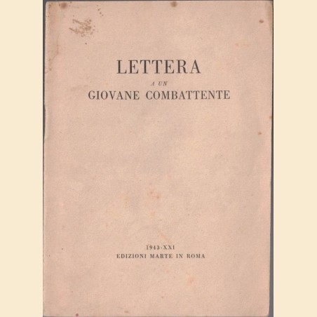 Lettera a un giovane combattente