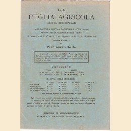 La Puglia Agricola. Rivista settimanale di agricoltura pratica, economia e commercio, a. XVIII, n. 13, 29 marzo 1914