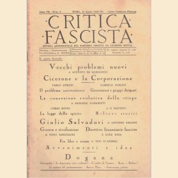 Critica fascista, a. VII, 1929, 11 numeri