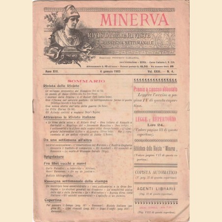 Minerva. Rivista delle riviste, a. XIII, 1903, vol. XXIII, 7 numeri