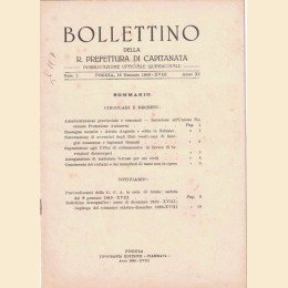 Bollettino della R. Prefettura di Capitanata, aa. X-XI, 1939-1940, 7 numeri