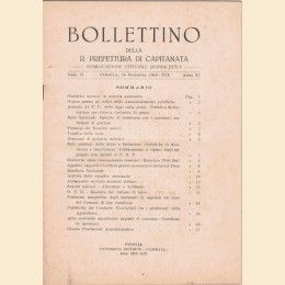 Bollettino della R. Prefettura di Capitanata, aa. X-XI, 1939-1940, 7 numeri