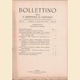 Bollettino della R. Prefettura di Capitanata, aa. X-XI, 1939-1940, 7 numeri