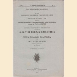 De Giorgi, Del metodo semplice di ricercare e dosare approssimativamente la chinina