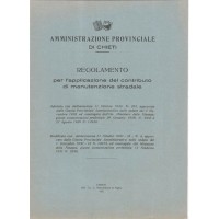 Amministrazione Provinciale di Chieti, Regolamento per l’applicazione del contributo di manutenzione stradale