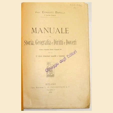 Barilli, Martinelli, Manuale di storia, geografia e diritti e doveri