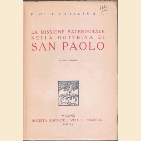 Cohausz, La missione sacerdotale nella dottrina di San Paolo