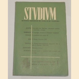 Studium. Rivista mensile di vita e di cultura, a. LVII, 1961, 6 numeri