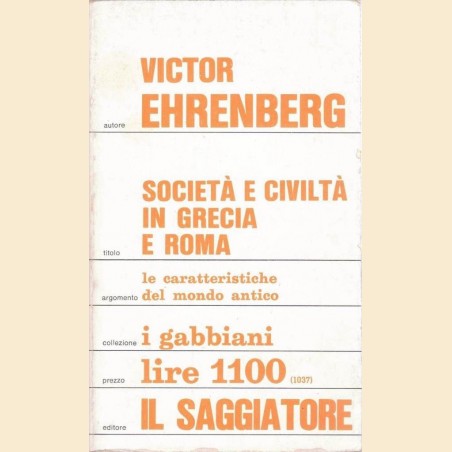 Ehrenberg, Società e civiltà in Grecia e Roma