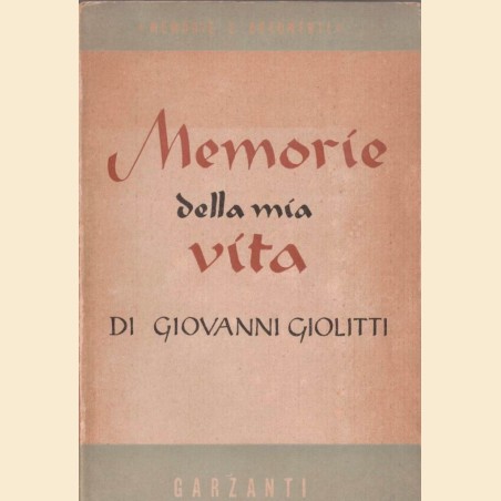 Giolitti, Memorie della mia vita