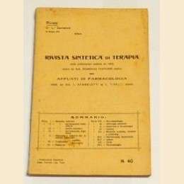 Rivista sintetica di terapia (dalle pubblicazioni mediche del 1913), n. 40, 1914