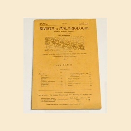 Rivista di malariologia, vol. XVII, n. 5-6 bis, sez. II, 1939