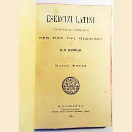 Gandino, Esercizi latini con regole ed osservazioni per uso dei ginnasi