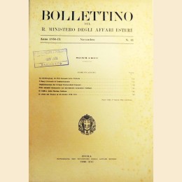 Bollettino del Ministero degli Affari Esteri, n. 11, novembre 1930