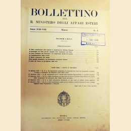 Bollettino del Ministero degli Affari Esteri, n. 3, marzo 1930